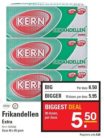 Aanbiedingen Frikandellen extra - Kern - Geldig van 02/02/2015 tot 14/02/2015 bij Sligro