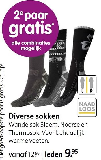 Aanbiedingen Diverse sokken wandelsok bloem, noorse en thermosok. voor behaaglijk - Huismerk - ANWB - Geldig van 02/02/2015 tot 15/02/2015 bij ANWB
