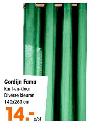 Aanbiedingen Gordijn fama kant-en-klaar - Huismerk - Kwantum - Geldig van 02/02/2015 tot 15/02/2015 bij Kwantum