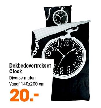 Aanbiedingen Dekbedovertrekset clock - Huismerk - Kwantum - Geldig van 02/02/2015 tot 15/02/2015 bij Kwantum