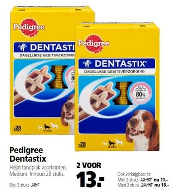 Aanbiedingen Pedigree dentastix helpt tandplak voorkomen - Pedigree - Geldig van 01/02/2015 tot 15/02/2015 bij Welkoop