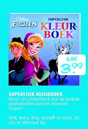Aanbiedingen Superleuk kleurboek kleur- en stickerboek van de leukste - Disney  Frozen - Geldig van 05/02/2015 tot 22/02/2015 bij Boekenvoordeel