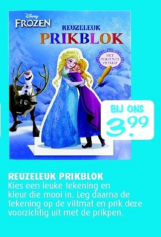 Aanbiedingen Reuzeleuk prikblok kies een leuke tekening - Disney  Frozen - Geldig van 05/02/2015 tot 22/02/2015 bij Boekenvoordeel