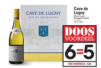 Aanbiedingen Cave de lugny mâcon-lugny bourgogne, frankrijk - Witte wijnen - Geldig van 05/02/2015 tot 23/02/2015 bij Sligro