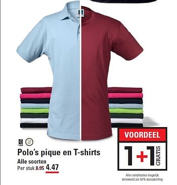 Aanbiedingen Polo`s pique en t-shirts - Itello - Geldig van 05/02/2015 tot 23/02/2015 bij Sligro