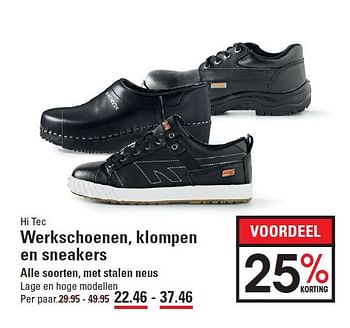 Aanbiedingen Hi tec werkschoenen, klompen en sneakers - Hitec - Geldig van 05/02/2015 tot 23/02/2015 bij Sligro