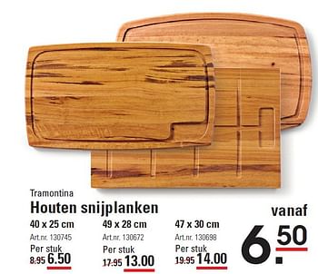 Aanbiedingen Tramontina houten snijplanken - Tramontina - Geldig van 05/02/2015 tot 23/02/2015 bij Sligro
