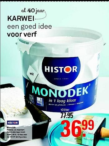 Aanbiedingen Monodek plafond- en muurverf - Histor - Geldig van 08/02/2015 tot 14/02/2015 bij Karwei