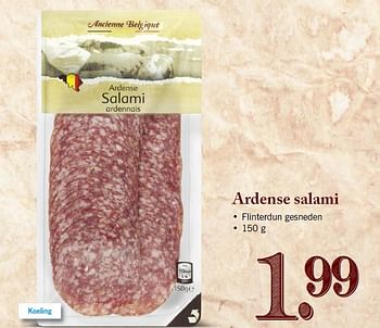 Aanbiedingen Ardense salami flinterdun gesneden - Ancienne Belgique - Geldig van 09/02/2015 tot 14/02/2015 bij Lidl
