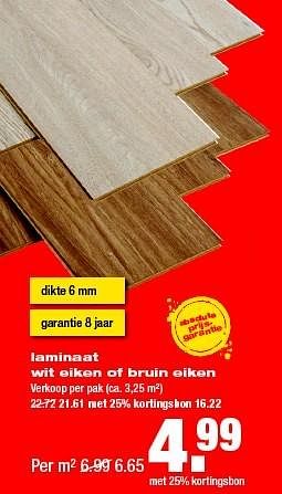 Aanbiedingen Laminaat wit eiken of bruin eiken - Huismerk - Praxis - Geldig van 09/02/2015 tot 15/02/2015 bij Praxis