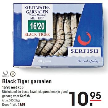 Aanbiedingen Black tiger garnalen - Serfish - Geldig van 05/02/2015 tot 23/02/2015 bij Sligro