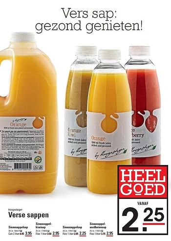 Aanbiedingen Hoogesteger verse sappen - Hoogesteger - Geldig van 05/02/2015 tot 23/02/2015 bij Sligro