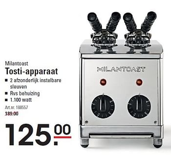 Aanbiedingen Milantoast tosti-apparaat - MILANTOAST - Geldig van 05/02/2015 tot 23/02/2015 bij Sligro