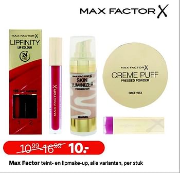 Aanbiedingen Max factor teint­ en lipmake­up, alle varianten - Max Factor - Geldig van 09/02/2015 tot 22/02/2015 bij Etos