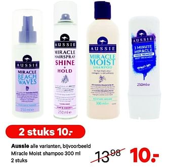 Aanbiedingen Aussie alle varianten, bijvoorbeeld miracle moist shampoo - Aussie - Geldig van 09/02/2015 tot 22/02/2015 bij Etos
