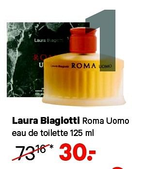 Aanbiedingen Laura biagiotti roma uomo eau de toilette - Laura Biagiotti   - Geldig van 09/02/2015 tot 22/02/2015 bij Etos