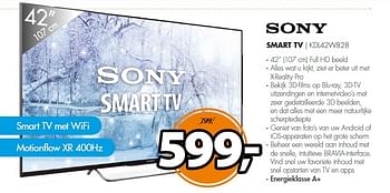 Aanbiedingen Sony smart tv full hd beeld - Sony - Geldig van 09/02/2015 tot 15/02/2015 bij Expert