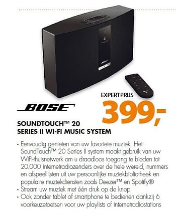 Aanbiedingen Bose soundtouch 20 series ii wi-fi music system - Bose - Geldig van 09/02/2015 tot 15/02/2015 bij Expert