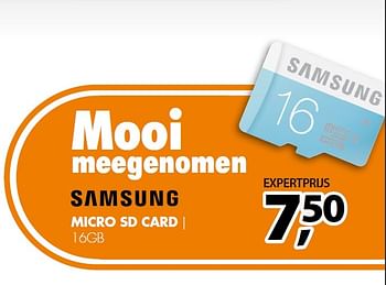 Aanbiedingen Micro sd card - Samsung - Geldig van 09/02/2015 tot 15/02/2015 bij Expert