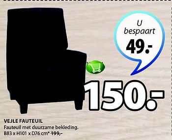 Aanbiedingen Vejle fauteuil fauteuil met duurzame bekleding - Huismerk - Jysk - Geldig van 09/02/2015 tot 22/02/2015 bij Jysk