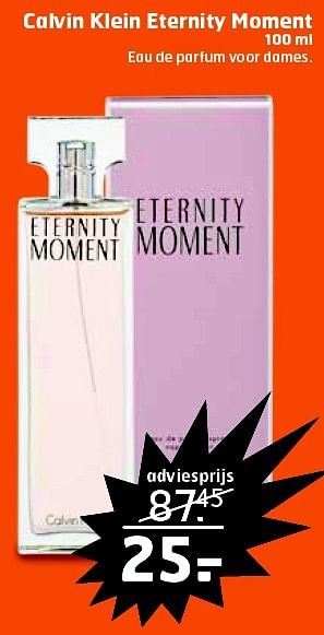 Aanbiedingen Calvin klein eternity moment - Calvin Klein - Geldig van 10/02/2015 tot 15/02/2015 bij Trekpleister
