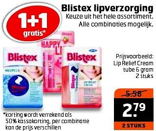 Aanbiedingen Blistex lipverzorging - Blistex - Geldig van 10/02/2015 tot 15/02/2015 bij Trekpleister