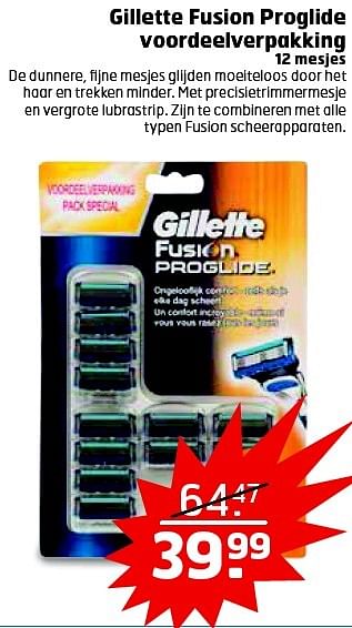 Aanbiedingen Gillette fusion proglide voordeelverpakking - Gillette - Geldig van 10/02/2015 tot 15/02/2015 bij Trekpleister