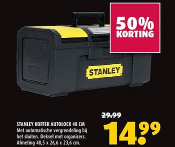 Aanbiedingen Stanley koffer autolock 48 cm - Stanley - Geldig van 09/02/2015 tot 01/03/2015 bij Hubo