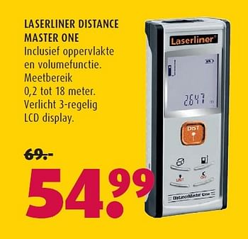 Aanbiedingen Laserliner distance master one inclusief oppervlakte - LaserLiner - Geldig van 09/02/2015 tot 01/03/2015 bij Hubo