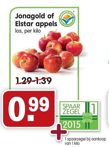 Aanbiedingen Jonagold of elstar appels - Huismerk - Em-té - Geldig van 15/02/2015 tot 21/02/2015 bij Em-té