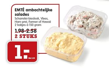 Aanbiedingen Emté ambachtelijke salades - Huismerk - Em-té - Geldig van 15/02/2015 tot 21/02/2015 bij Em-té