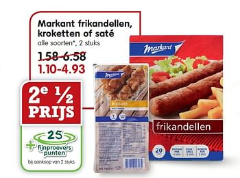 Aanbiedingen Markant frikandellen, kroketten of saté - Markant - Geldig van 15/02/2015 tot 21/02/2015 bij Em-té