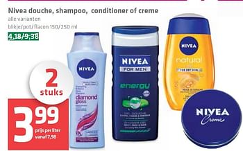 Aanbiedingen Nivea douche, shampoo, conditioner of creme - Nivea - Geldig van 12/02/2015 tot 18/02/2015 bij Spar