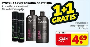 Aanbiedingen Shampoo shine boost - Syoss - Geldig van 17/02/2015 tot 22/02/2015 bij Kruidvat