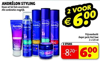 Aanbiedingen Andrélon styling - Andrelon - Geldig van 17/02/2015 tot 22/02/2015 bij Kruidvat