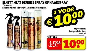 Aanbiedingen Elnett heat defense spray of haarspray - L'Oreal Paris - Geldig van 17/02/2015 tot 22/02/2015 bij Kruidvat