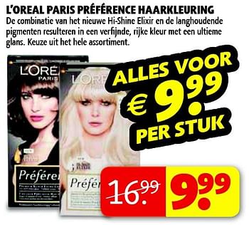 Aanbiedingen L`oreal paris préférence haarkleuring - L'Oreal Paris - Geldig van 17/02/2015 tot 22/02/2015 bij Kruidvat