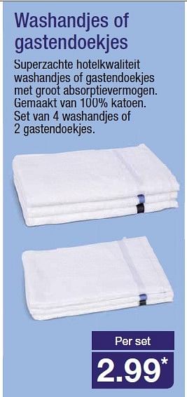 Aanbiedingen Washandjes of gastendoekjes - Huismerk - Aldi - Geldig van 18/02/2015 tot 24/02/2015 bij Aldi