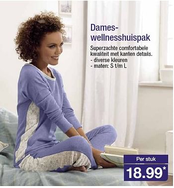 Aanbiedingen Dames- wellness huispak superzachte comfortabele - Huismerk - Aldi - Geldig van 18/02/2015 tot 24/02/2015 bij Aldi