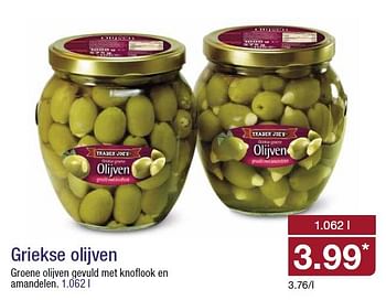 Aanbiedingen Griekse olijven groene olijven gevuld met knoflook en amandelen - Huismerk - Aldi - Geldig van 18/02/2015 tot 24/02/2015 bij Aldi