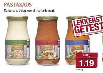 Aanbiedingen Pastasaus - Huismerk - Aldi - Geldig van 18/02/2015 tot 24/02/2015 bij Aldi