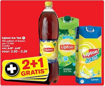 Aanbiedingen Lipton ice tea  alle pakken of flessen - Lipton - Geldig van 18/02/2015 tot 24/02/2015 bij Hoogvliet