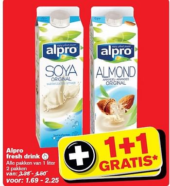 Aanbiedingen Alpro fresh drink - Huismerk - Hoogvliet - Geldig van 18/02/2015 tot 24/02/2015 bij Hoogvliet