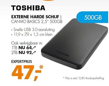 Aanbiedingen Toshiba externe harde schijf | - Toshiba - Geldig van 16/02/2015 tot 22/02/2015 bij Expert