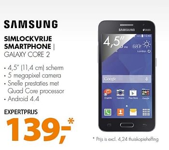 Aanbiedingen Samsung simlockvrije smartphone - Samsung - Geldig van 16/02/2015 tot 22/02/2015 bij Expert