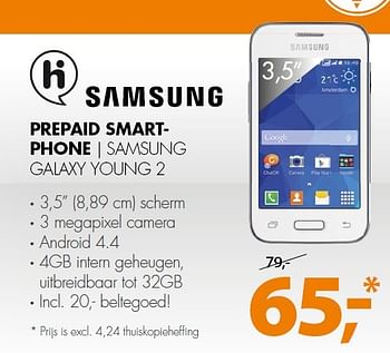 Aanbiedingen Samsung prepaid smartphone - Samsung - Geldig van 16/02/2015 tot 22/02/2015 bij Expert