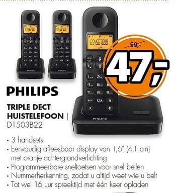 Aanbiedingen Philips triple dect huistelefoon - Philips - Geldig van 16/02/2015 tot 22/02/2015 bij Expert