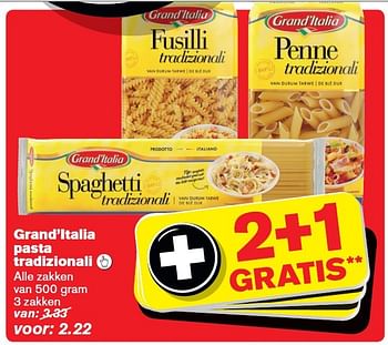 Aanbiedingen Grand`italia pasta tradizionali  - grand’italia - Geldig van 18/02/2015 tot 24/02/2015 bij Hoogvliet