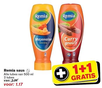 Aanbiedingen Remia saus  - Remia - Geldig van 18/02/2015 tot 24/02/2015 bij Hoogvliet