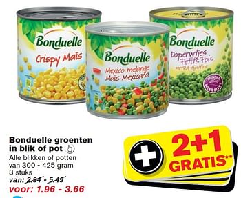 Aanbiedingen Bonduelle groenten in blik of pot  - Bonduelle - Geldig van 18/02/2015 tot 24/02/2015 bij Hoogvliet